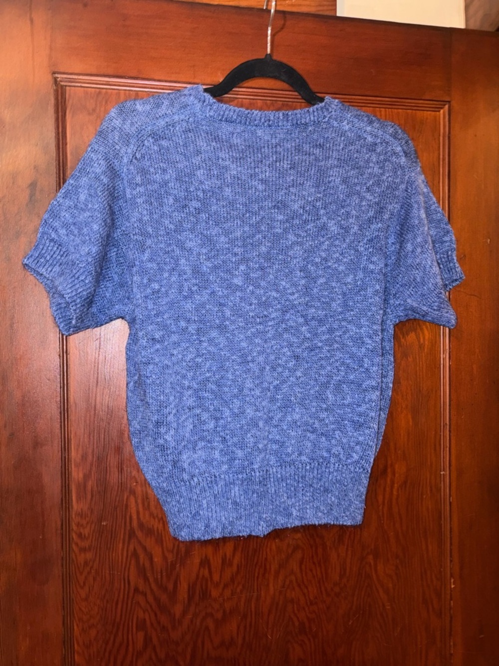 Vintage Christian Dior Sports Blue Silk Blend Short Sleeve Knit Sweater Size M - Picture 10 of 16